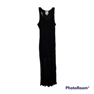 Romeo & Juliet Couture Gothic Black Cable Lace Racer Back Maxi Dress Medium